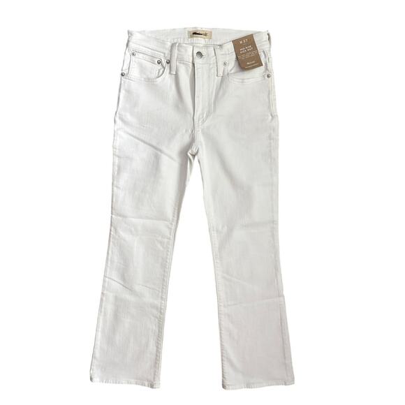 Madewell Pure White Mid-Rise Kick Out Crop Jeans Size‎ 27 - Picture 6 of 12